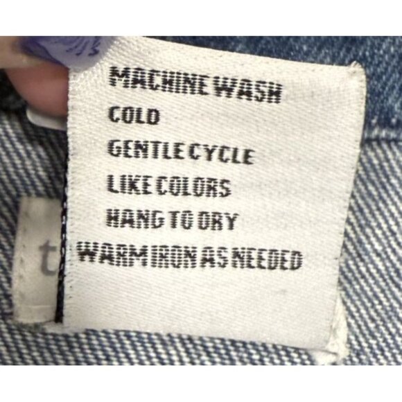 Tantrums Womens Denim Jacket Embroidered Flamingos Tree Holiday Lights S - Picture 6 of 6